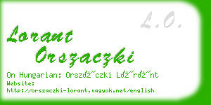 lorant orszaczki business card